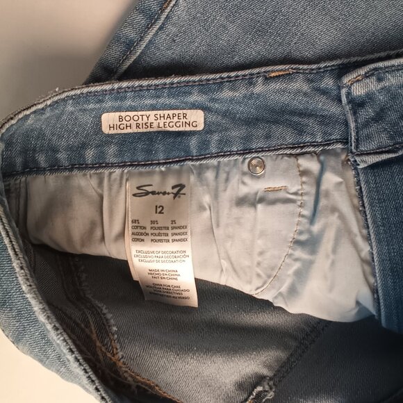 Seven7 Jeans Size 12 Booty Shaper High Rise Skinny Leg Medium Wash - Picture 6 of 10